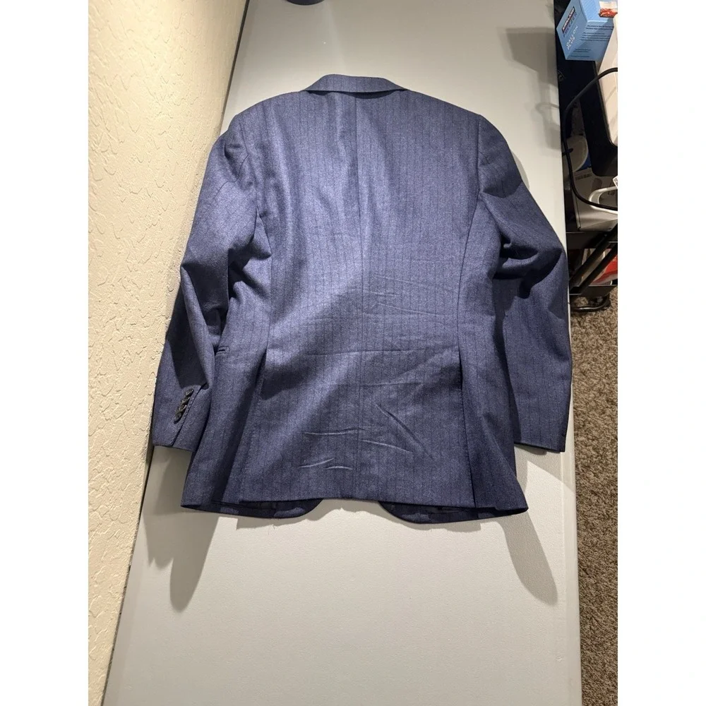 SuiteSupply Blazer Men's 48R‎ Navy Stripe Wool Jacket Coat Vitale Barberis
